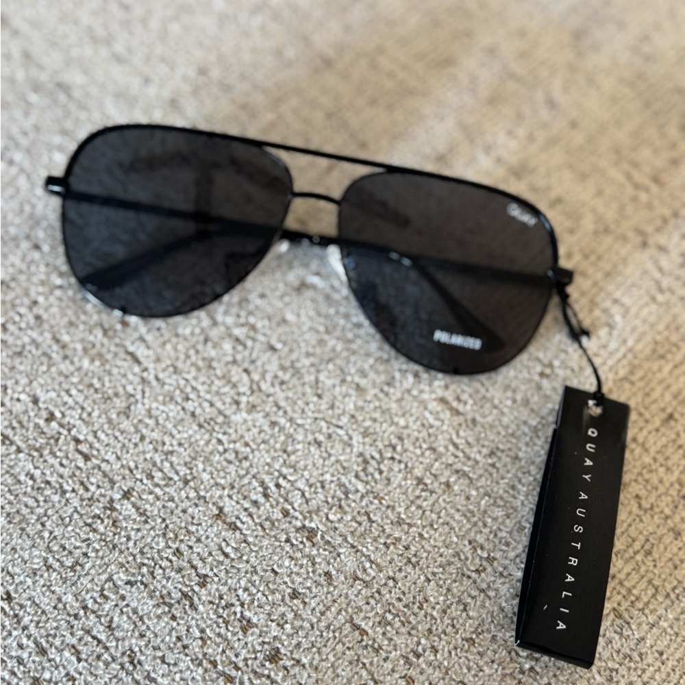 Quay Australia Dark Aviator Sunglasses